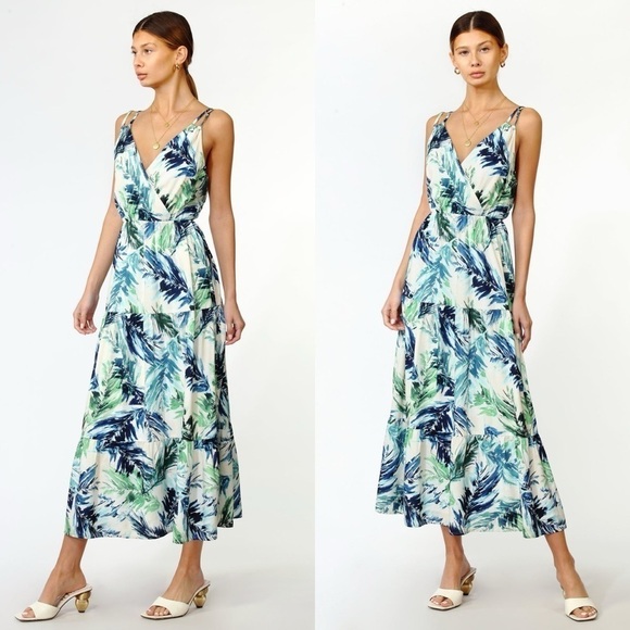 Adelyn Rae Paradise Tiered Maxi Dress in Azure NWT - Picture 1 of 9
